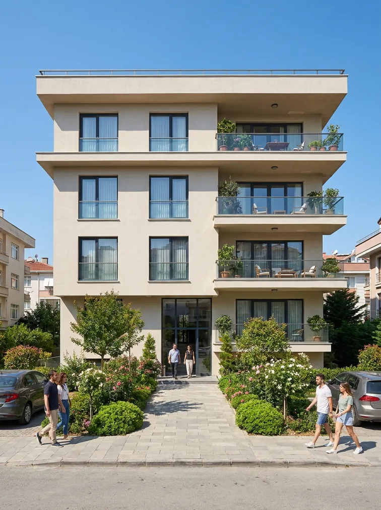 Osmaniye'de Sistem Yönetim tarafından yönetilen bakımlı modern apartman binası